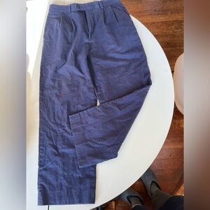 Louis Raphael BRAGGING Dark Blue Linen/Cotton Blend pants